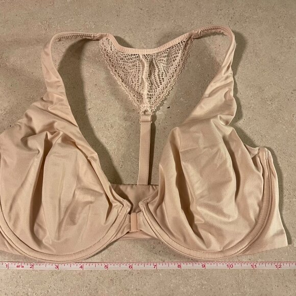 Victoria's Secret Body by Victoria Unlined Demi Bra Front Closure 34DD Pink Lace - Picture 1 of 8